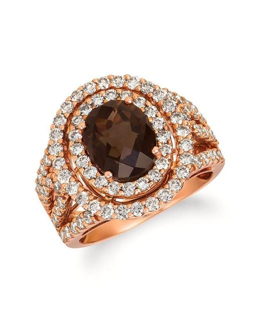 Le Vian Brown Ladies Chocolate Quartz Rings Set