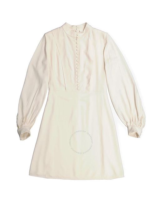 Chloé White Buttoned Long-sleeve Dress