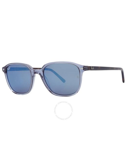Ray-Ban Leonard Blue Mirror Square Sunglasses Rb2193 6638o4 51