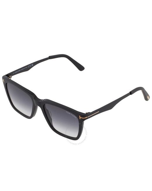 Tom Ford Black Garrett Gradient Smoke Square Sunglasses Ft0862 01b 54 for men