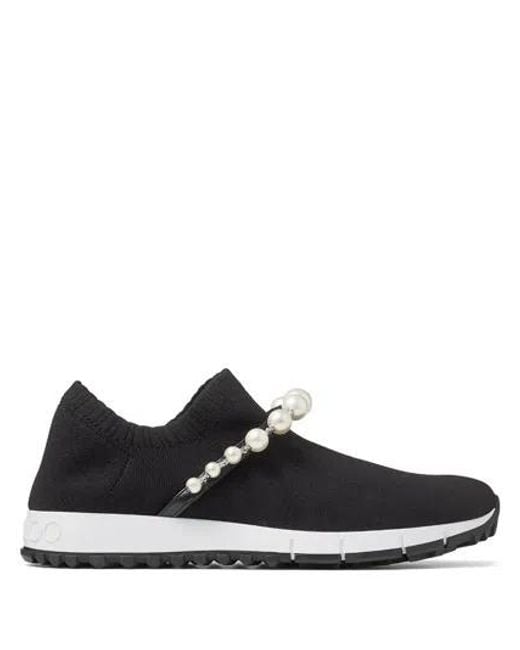 Jimmy Choo Black Venice Pearl Embellished Sneakers, Brand Size 34 Us