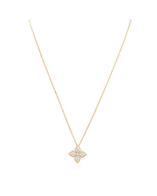 Roberto Coin Metallic Princess Flower Medium Diamond Necklace