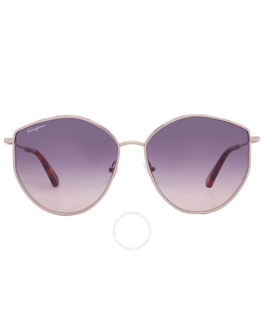 Ferragamo Purple Violet Gradient Irregular Sunglasses Sf264s 754 60