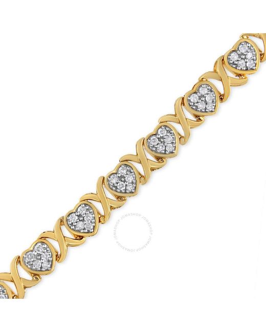 Haus of Brilliance Metallic 14ky Yellow Gold Plated .925 Sterling Silver 1.00 Cttw Diamond Heart