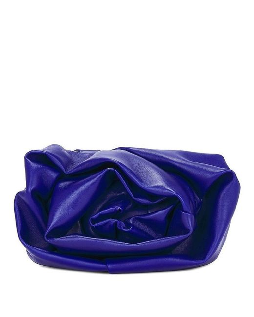 Burberry Blue Rose Motif Leather Clutch