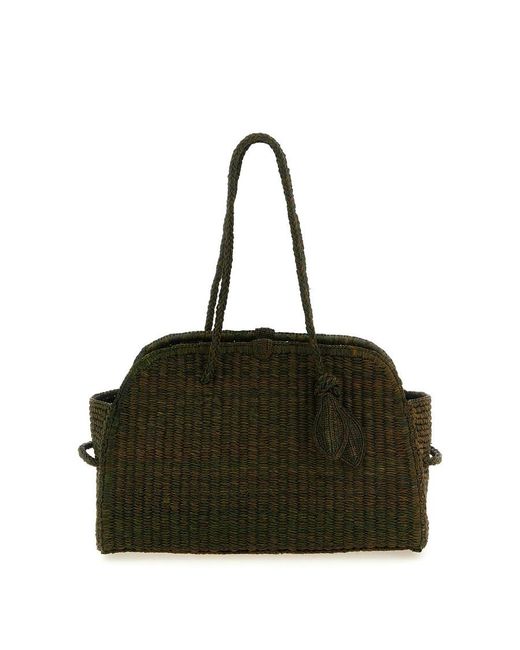 Jacquemus Black Raffia Braided Tote Bag for men