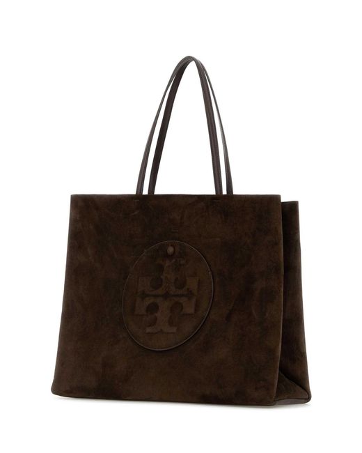Tory Burch Brown Suede Ella Shopping Bag