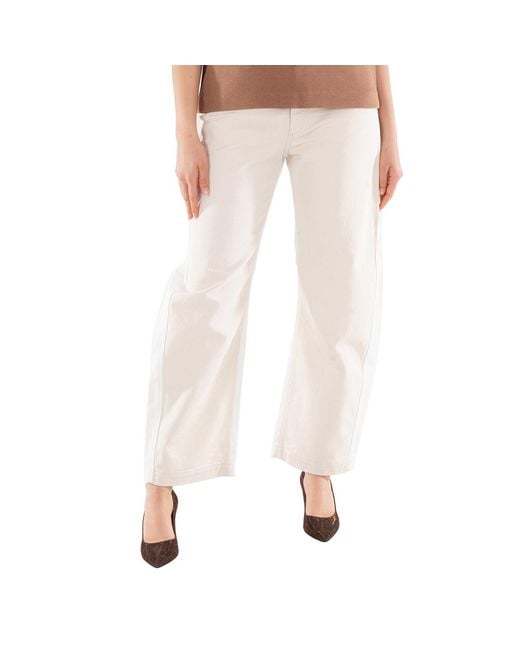Stella McCartney Natural High-Waist Straight-Leg Cropped Jeans,