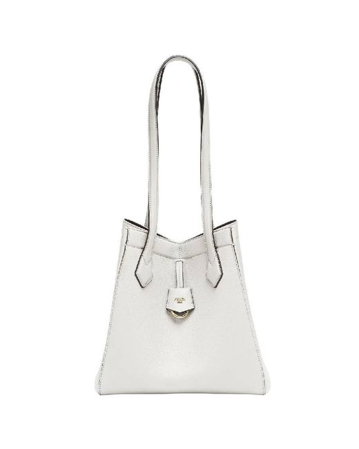 Fendi White Origami Leather Bucket Bag