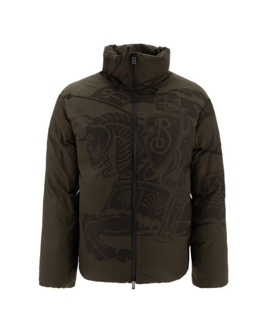 Burberry Black Ekd Printed Puffer Jacket for men