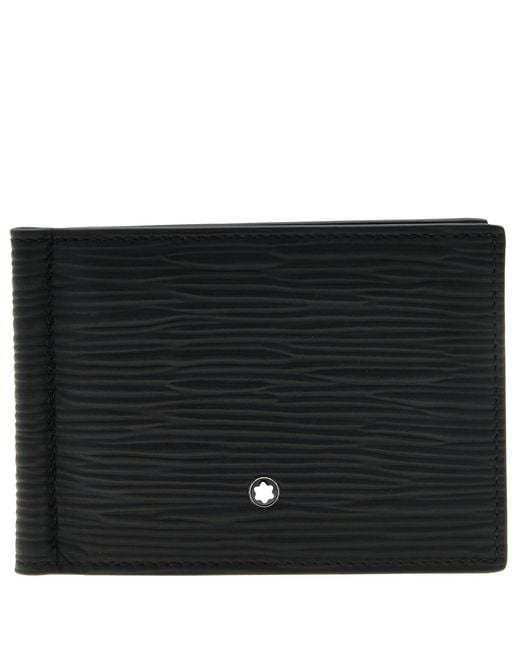 Montblanc Black Meisterstuck 6Cc Leather 4810 Wallet With Money Clip