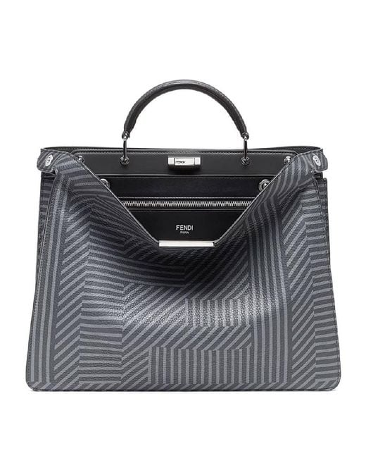 Fendi Black Detachable Strap Leather Bag for men