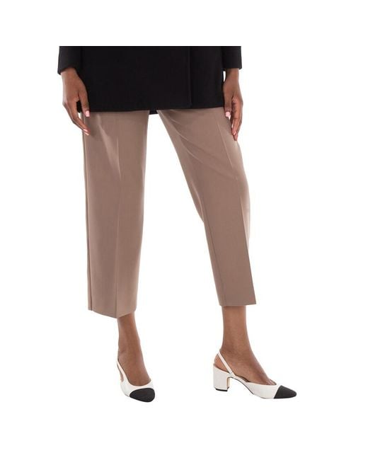 Max Mara Black Verbano Stretch-Wool Trousers, Brand Size 38 Us Size 4
