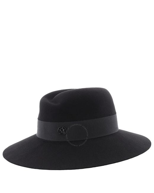 Maison Michel Black Virginie Fedora Hat