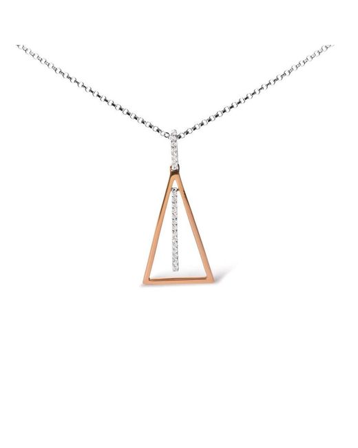 Haus of Brilliance Metallic 14K Rose And 1/8 Diamond Windchime 18" Pendant Necklace (G-H Si1-Si2