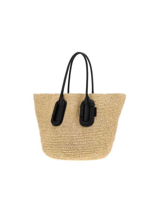 Marc Jacobs Brown Straw Large Babe Shopping Bag Natural Exterior: Borse A Mano