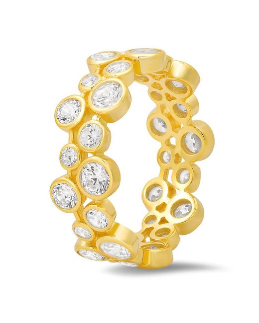 Kylie Harper Metallic 14K Over Abstract Bezel-Set Cz Eternity Band Ring for men