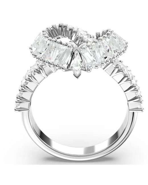 Swarovski Metallic Woven Heart,Shaped Matrix Ring, Size 50
