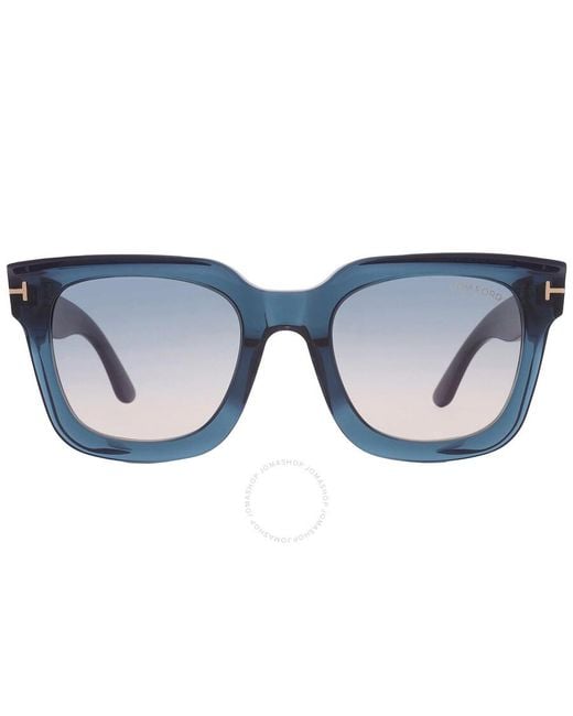 Tom Ford Leigh Blue Gradient Square Sunglasses Ft1115 92p 52