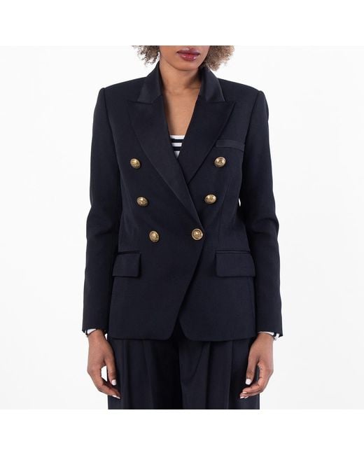 Balmain Black Double-Breasted Blazer, Brand Size 34 Us