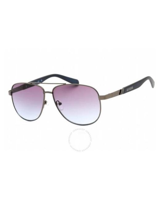 Guess Factory Blue Gradient Rectangular Sunglasses Gf0246 11w 58 for men