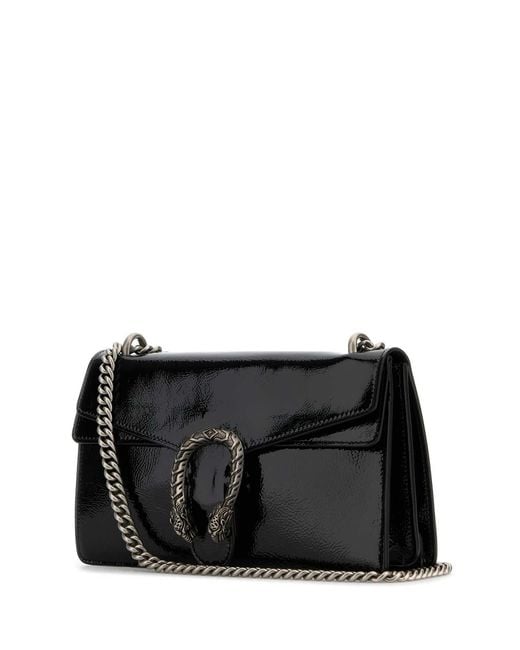 Gucci Black Leather Small Dionysus Shoulder Bag