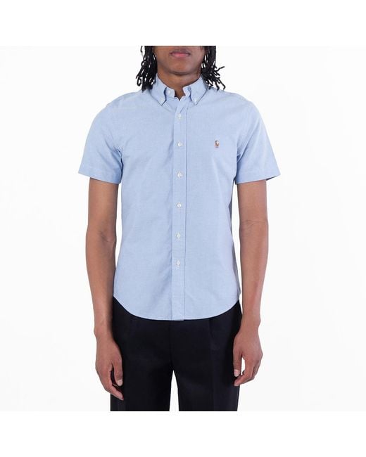 Polo Ralph Lauren Blue Custom Fit Oxford Shirt for men