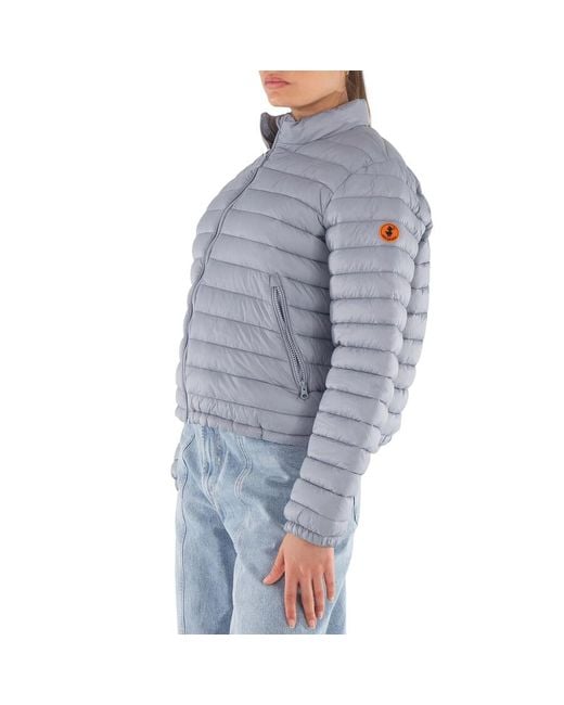 Save The Duck Gray Quilted Long Sleeve Padded Jacket, Brand Size 1