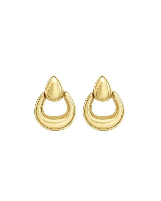 Tresorra Metallic 14K Sculpted Door Knocker Stud Earrings