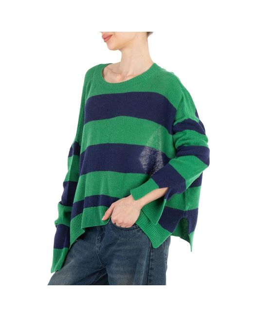 Marni Green Loose-fit Striped Jumper