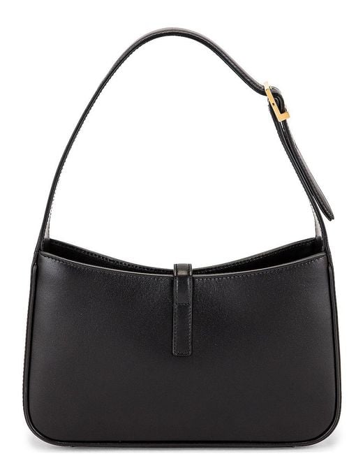 Saint Laurent Black Smooth Leather Le 5 A 7 Hobo Bag