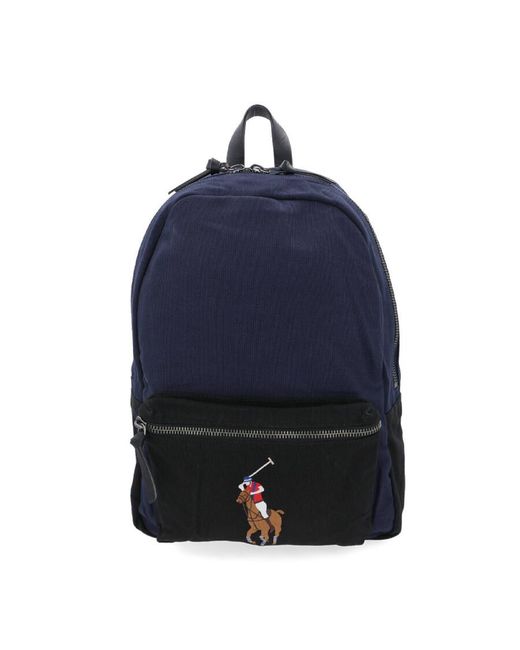 Polo Ralph Lauren Blue Canvas Big Pony Backpack for men