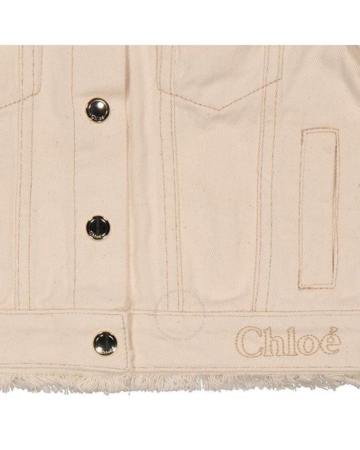 Chloé Natural Girls Ivory Cotton Denim Jacket