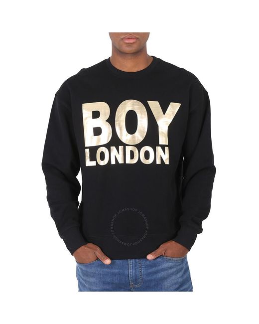 BOY London Black/gold Reflective Cotton Sweatshirt for men