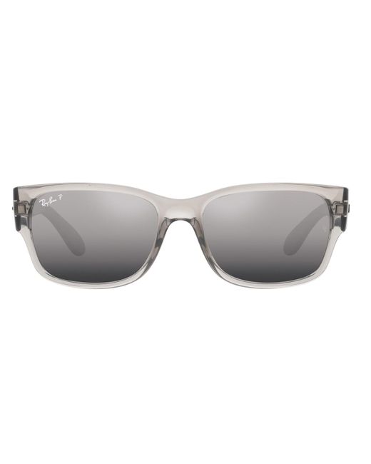 Ray-Ban Polarized Smoke Square Sunglasses in Grey | Lyst UK
