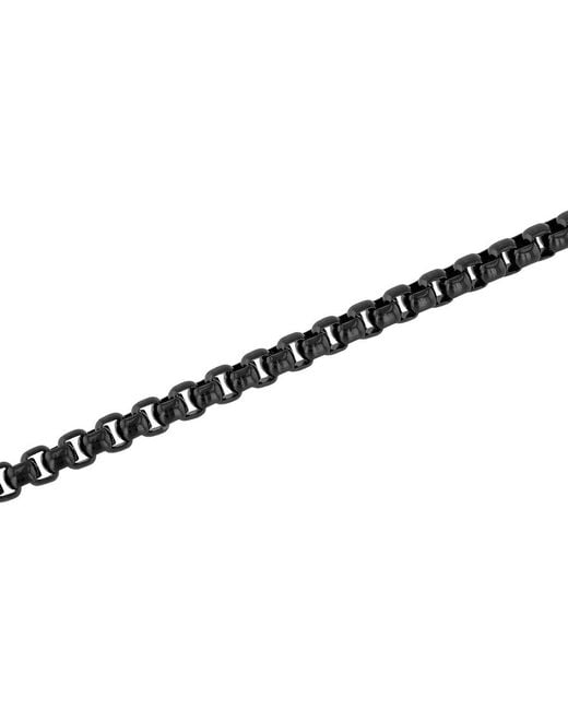 Robert Alton Black Stainless Steel Finish Box Link Chain Bracelet for men