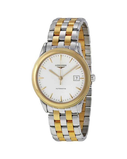 Longines Metallic Flagship Automatic White Dial Two-tone Watch L48743227 for men