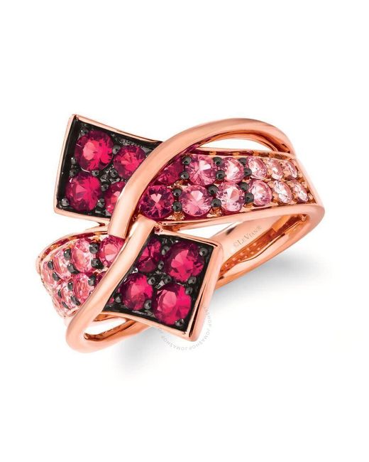 Le Vian Pink Strawberry Balayage Collection Rings Set