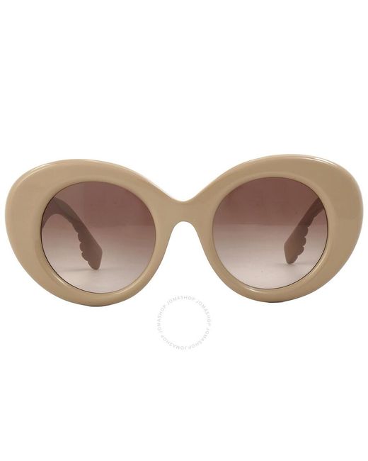 Burberry Margot Brown Gradient Round Sunglasses Be4370u 399013 49