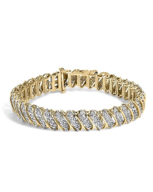Haus of Brilliance Metallic 10K 3.0 Cttw Diamond S-Link Bracelet