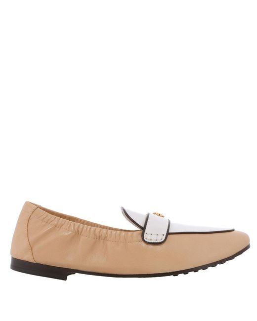 Tory Burch Natural Ballet Leather Loafer
