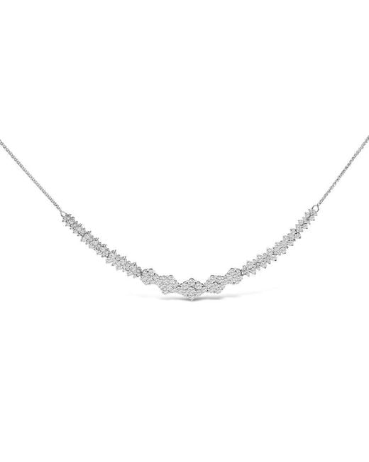 Haus of Brilliance Metallic 14K 2.00 Cttw Diamond Composite Cluster Bar Necklace (H-I Color, I2-I3 Clarity)