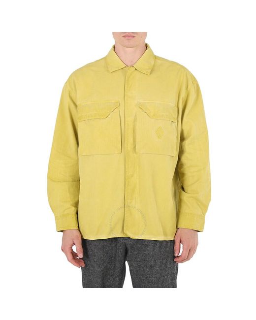 A_COLD_WALL* Yellow Cadmium Embroidered-logo Cotton Overshirt for men