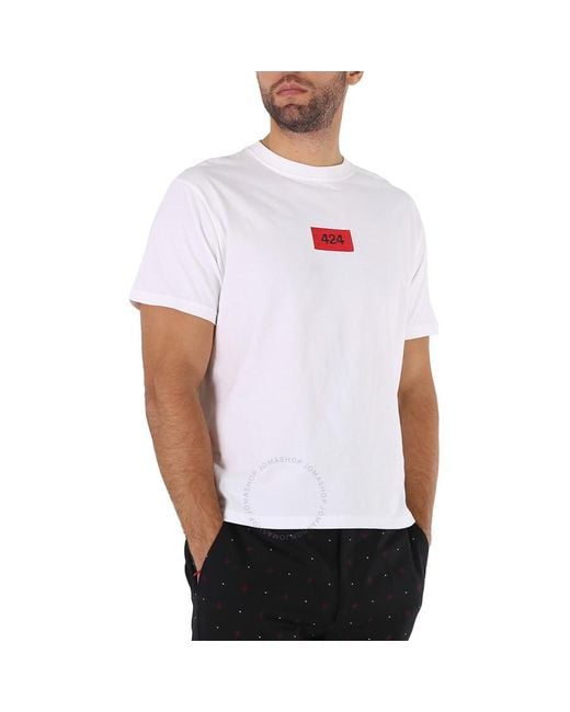 424 White Box Logo Short-sleeve Cotton T-shirt for men