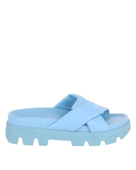 Ferragamo Blue Origami Knot Sporty Sliders