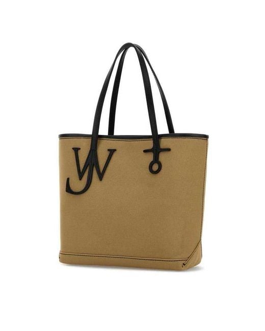 J.W. Anderson Natural Canvas Small Anchor Bucket Bag Beigeblack Borse A Mano