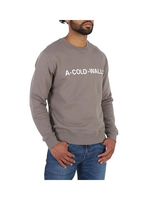 A_COLD_WALL* Gray Mid Essential Logo Crew Sweater for men