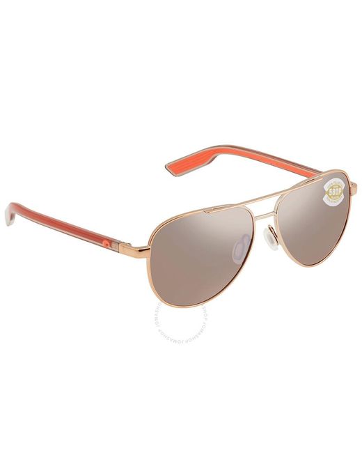 Costa Del Mar Gray Peli Copper Silver Mirror Polarized Polycarbonate Sunglasses Pel 290 Oscp