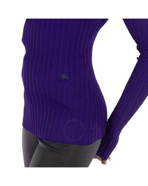 【関税&送料込】Burberry Embroidered Viscose Blend Sweatshir Burberry Viscose Blend Sweater in Purple | Lyst