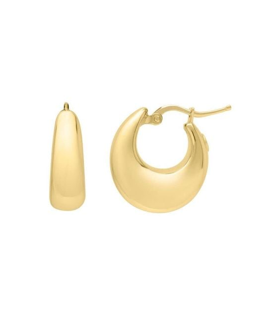 Tresorra Metallic 14K Medium Tapered Hoops